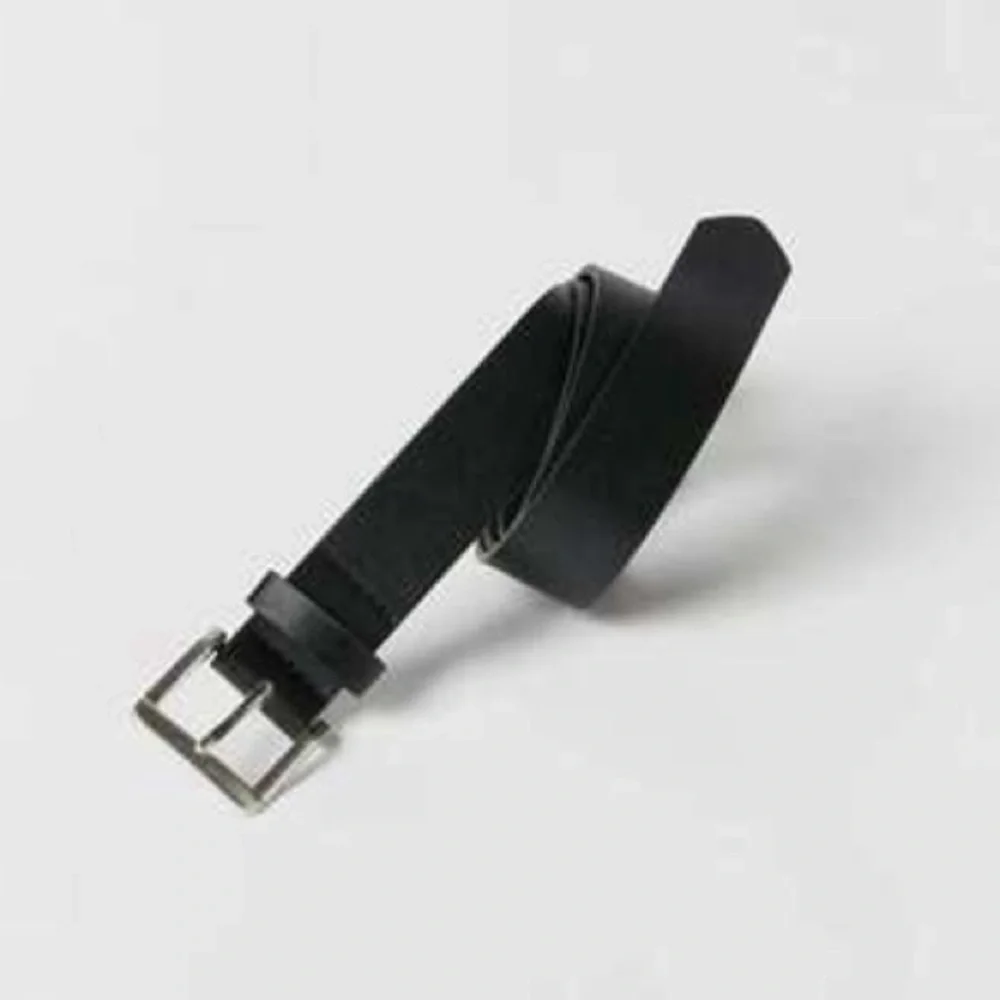 NWT. Zara Kids Black Faux Leather Belt with Buckle Appliqué. 80 cm. Size 14.